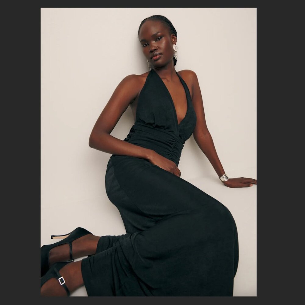 Reformation Black Everlynn Knit Dress